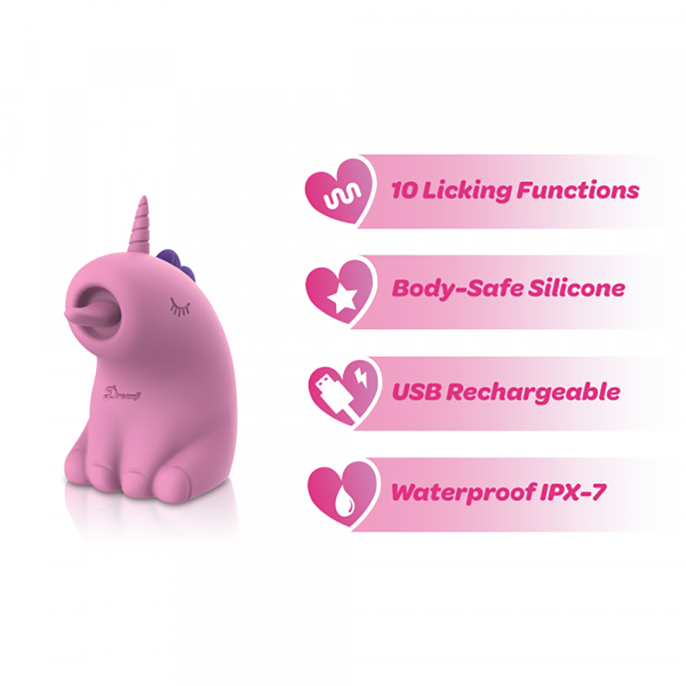 Pink unicorn vibrator information page example photo.