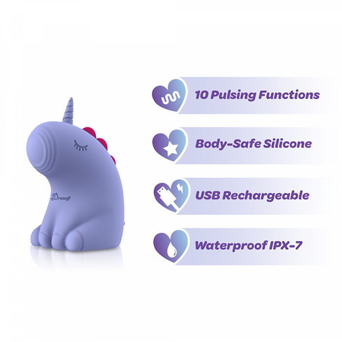 Purple pulse unicorn vibrator information example photo.