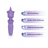 Purple wand information example photo.