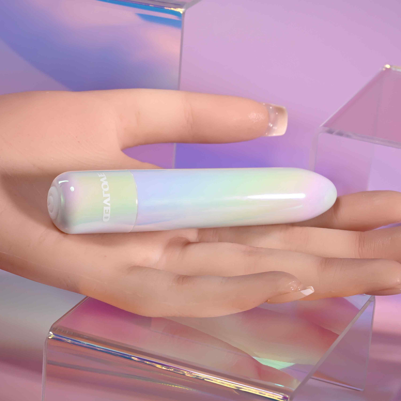 White easy does it bullet vibrator against hand example photo.