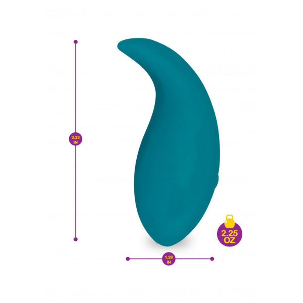 Teal elated pinpoint vibrator measurement example photo.