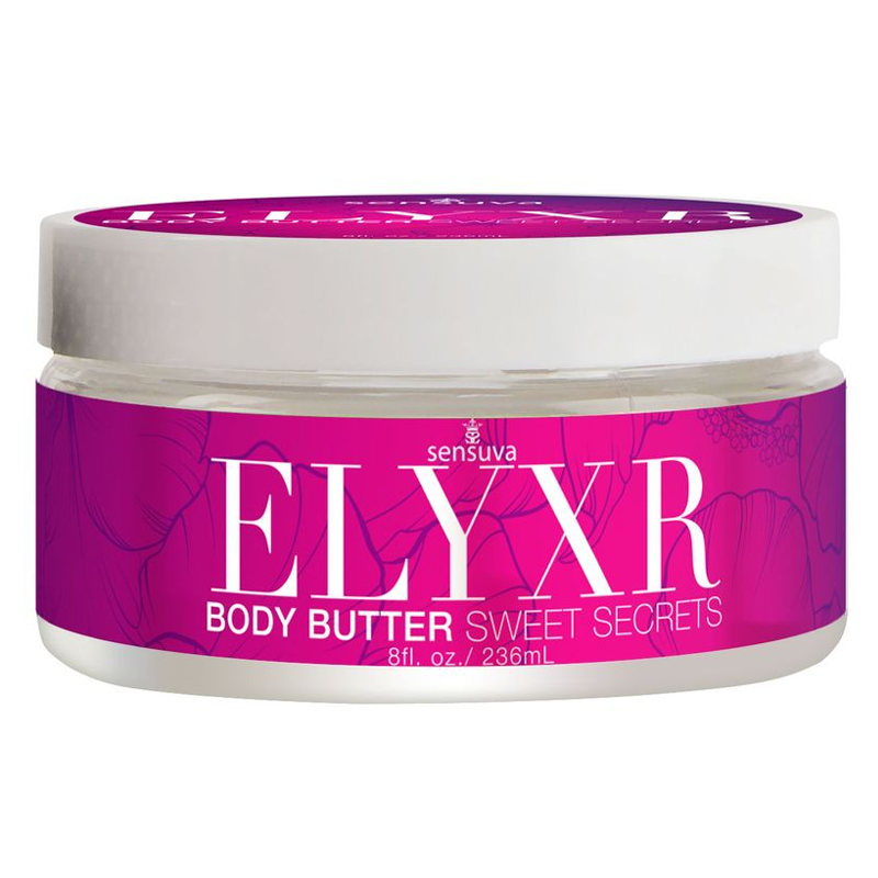 Body butter sweet secrets in a 8fl.oz inside packaging.