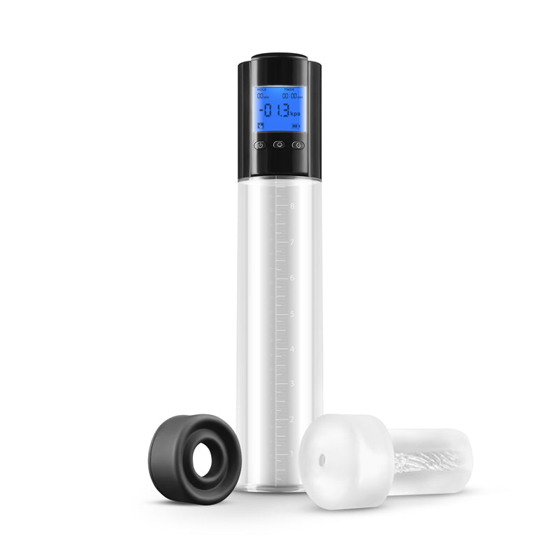 Clear Viking penis pump featuring soft sleeve & silicone ring example photo.