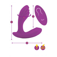 Purple epiphany rollerball vibrator with remote measurement photo.
