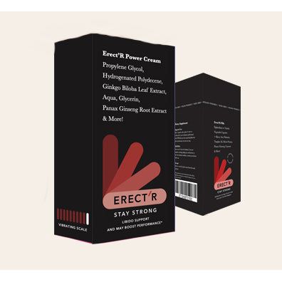 Erect R power cream front & back view of packaging example photo.