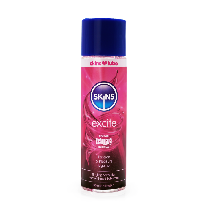 Excite passion and pleasure together water based lubricant featuring tingling sensation for both partners inside a 130ml bottle with snap lid.
