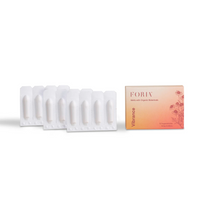 Foria vibrance suppository melts with orgain botanicals 12pk beside packaging.