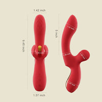 Red kinky finger vibrator measurement photo