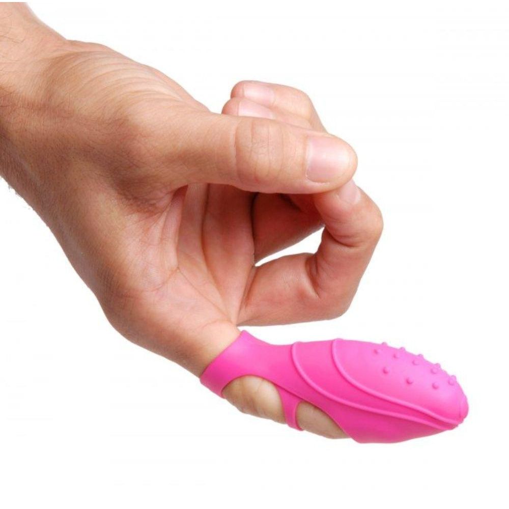 Pink bang her G-spot finger vibrator example photo.