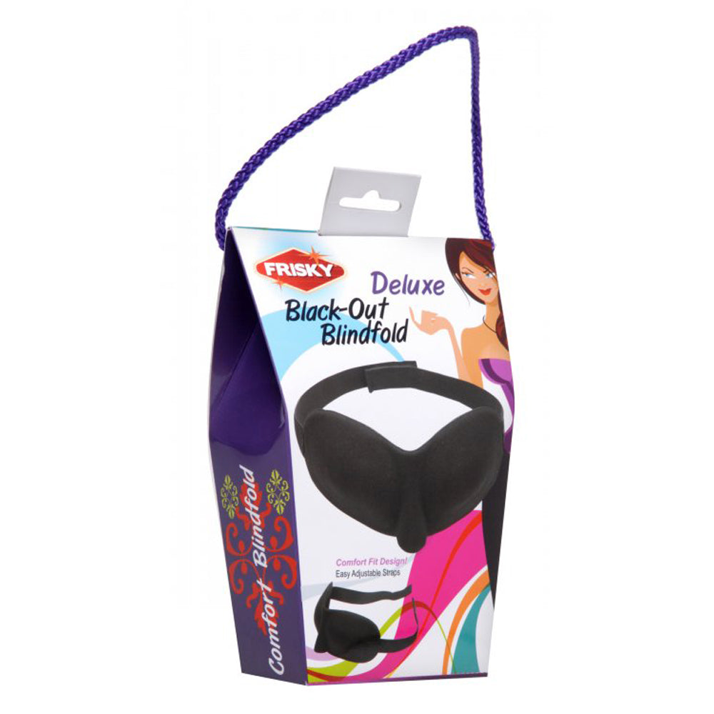 Black out blindfold inside packaging.