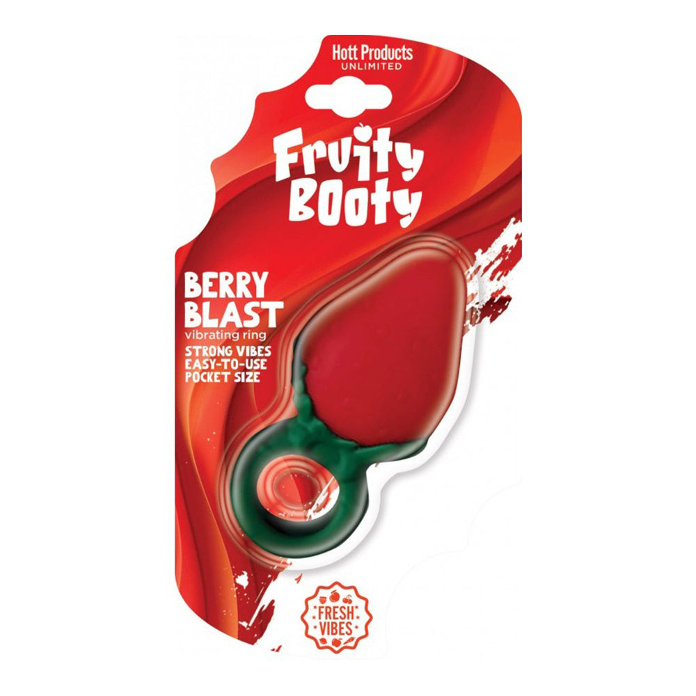 Red edgy veggie booty berry blast anal plug vibrator in packaging