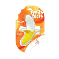 Yellow fruity booty banana clit vibrator in packaging