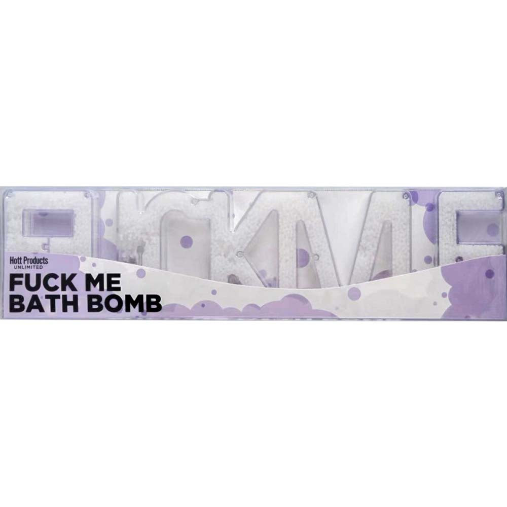 Fuck me bath bomb in packaging