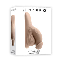 Gender X squishy TPE packer 4'' Packer inside packaging.