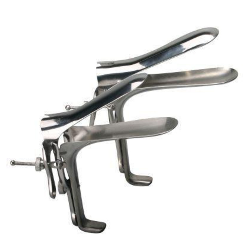 Silver stainless steel speculum medium example photo.