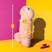 Beige small penis pillow plush measurement photo.