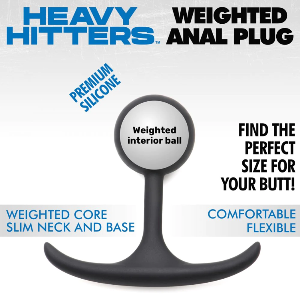 Black weighted XL plug information photo.