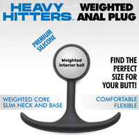 Black weighted XL plug information photo.