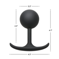 Black XL weighted plug measurement photo.