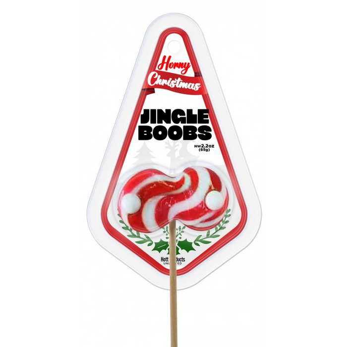 Horny christmas jingle boob peppermint pop in packaging