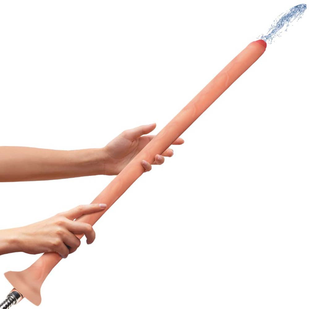 Beige slim silicone enema hose example photo.