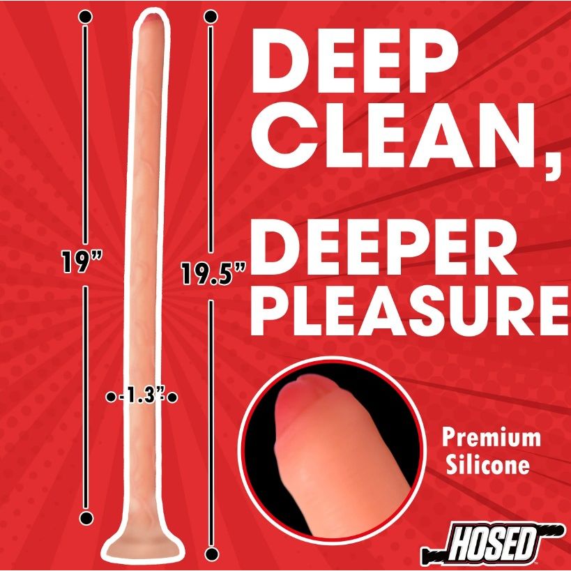 Silicone enema hose 19'' measurement photo.