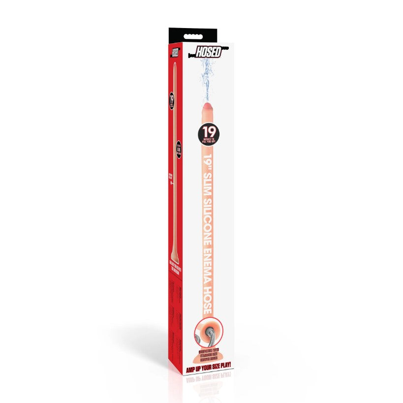 Beige 19'' slim enema hose silicone inside [packaging.