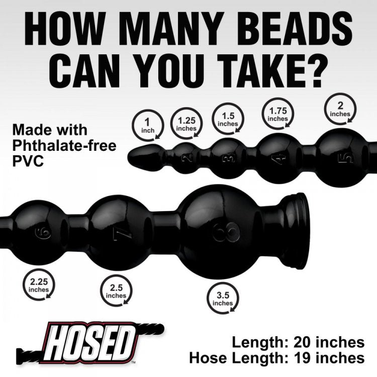 Beaded 19'' anal snake measurements photo.