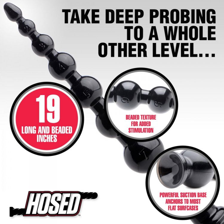 19'' black beaded anal snake description photo.