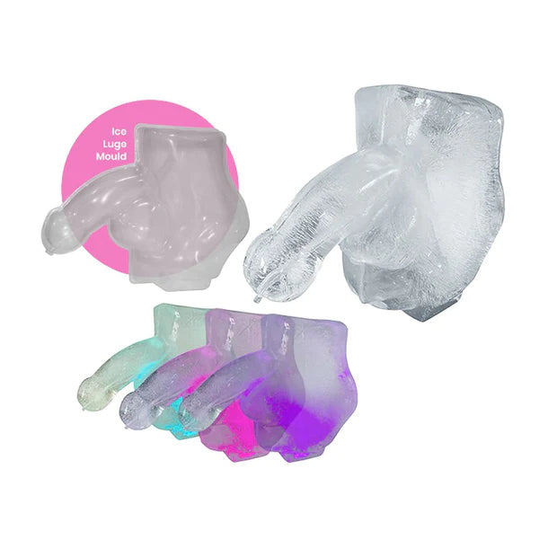 ice penis mold showing with assorted lights inside