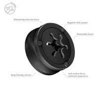 Black IKU flex masturbator featuring body friendly silicone with removable sleeve and stimulating inner structure.