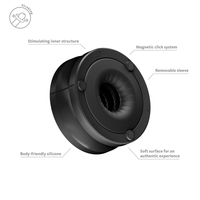 Black IKU tighter masturbator example photo. Featuring Stimulating inner structure removable sleeve.