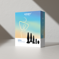 Black vibrating anal plug set