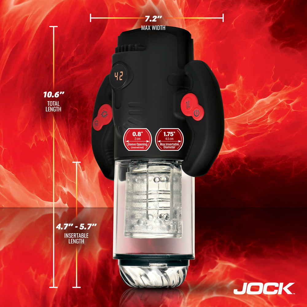 Jock advanced male masturbator measurement photo.
