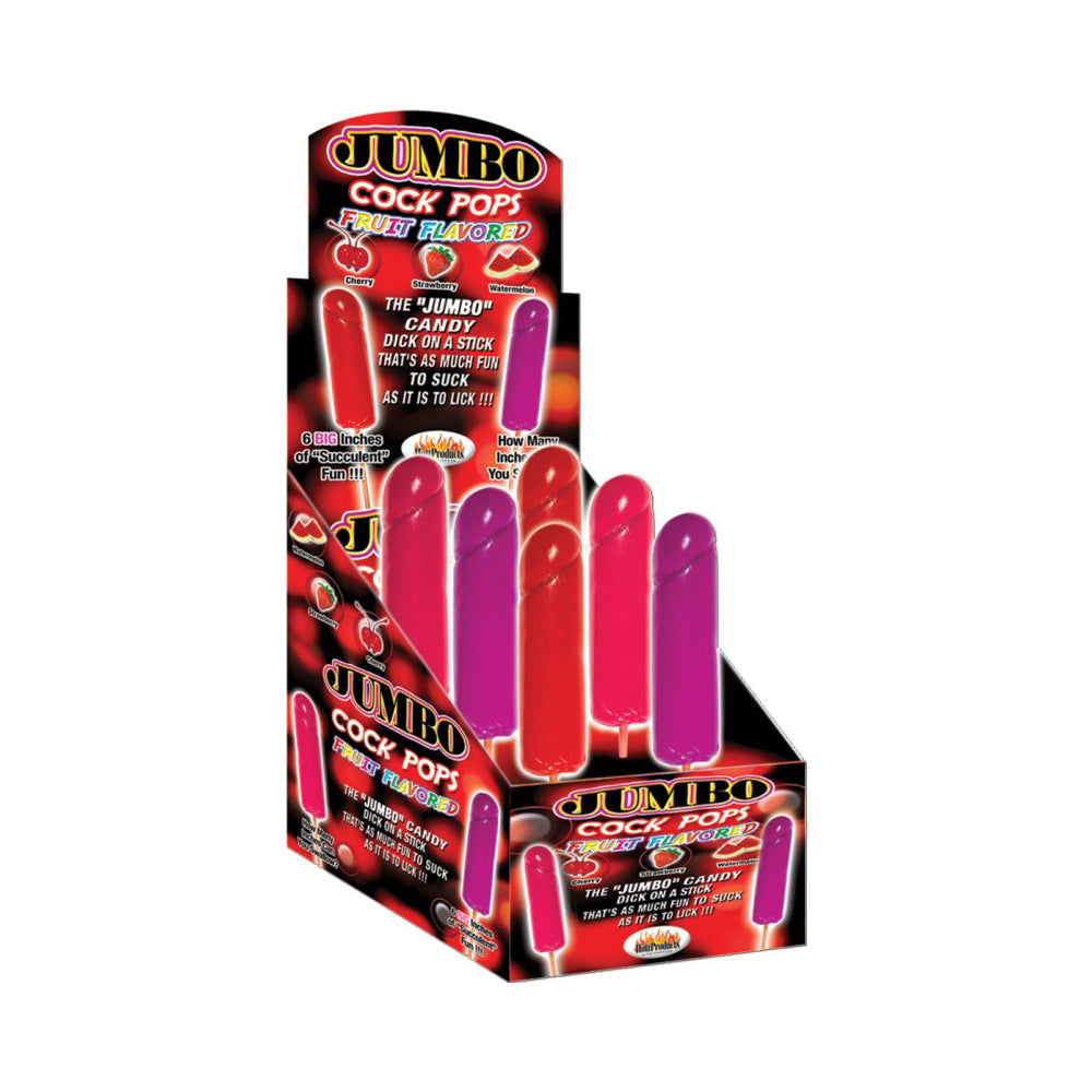 Jumbo cock pops fruit flavored 6pc in display box