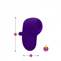 Kenley flickering purple finger vibrator measurement photo.
