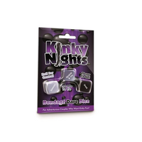Kinky nights bondage dare dice inside packaging.