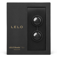 black lelo kegel beads in box packaging
