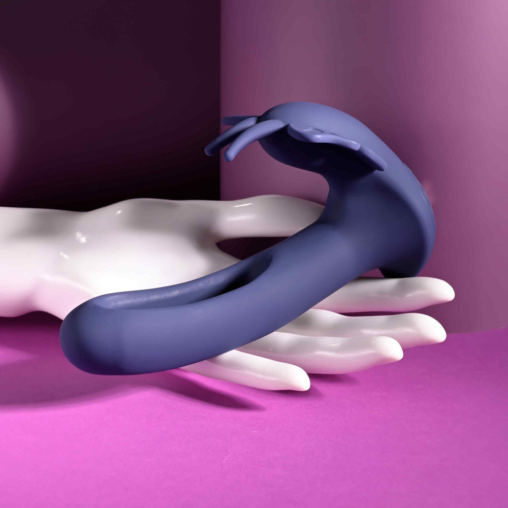 Lord of the wings purple vibrator example photo featuring dual motor rabbit with flapping stimulation example photo.