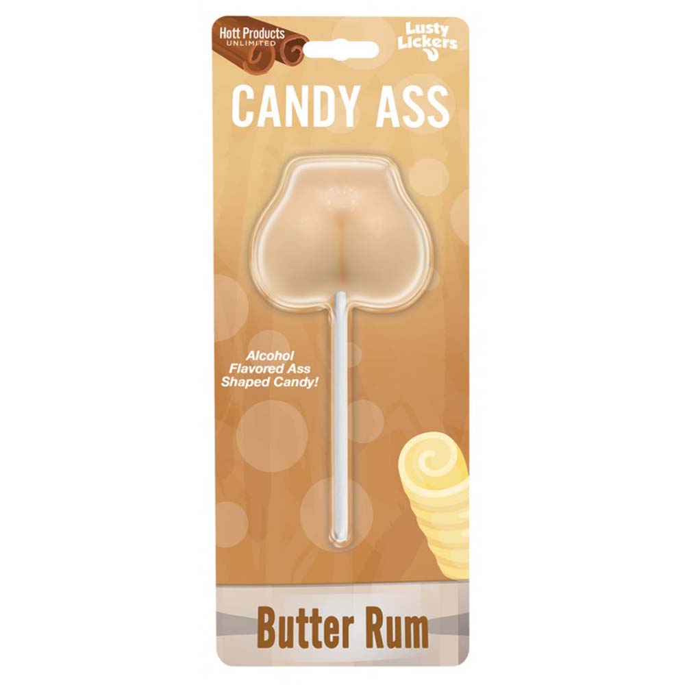 Lusty lickers butter rum flavored candy in packaging