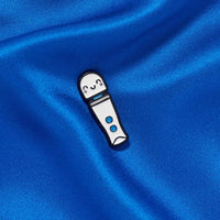 Blue white and black Magic wand kawaii micro pin photo.