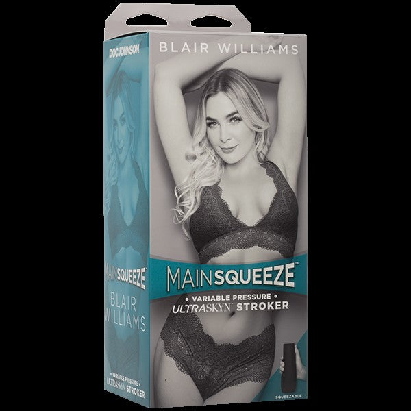 Grey packaging with Blair Williams posing on the front wearing a black bra and panties 
