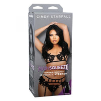 Grey packaging with Cindy Starfall posed on the front wearing black lingere