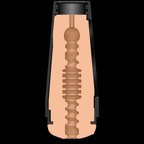 Image shows the internal texture of the male masturbator 