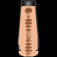 Image shows the internal structure of the masturbator 