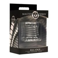Clear ball stack ball stretcher inside packaging.
