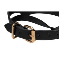 Black & gold bondage collar adjustable example photo.