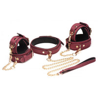 Burgundy 6pc velvet bondage kit example photo.