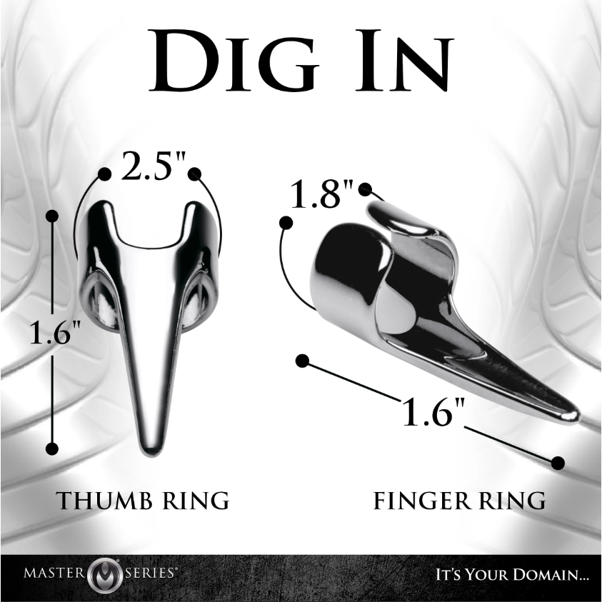 Clawed sensation rings measurement photo.