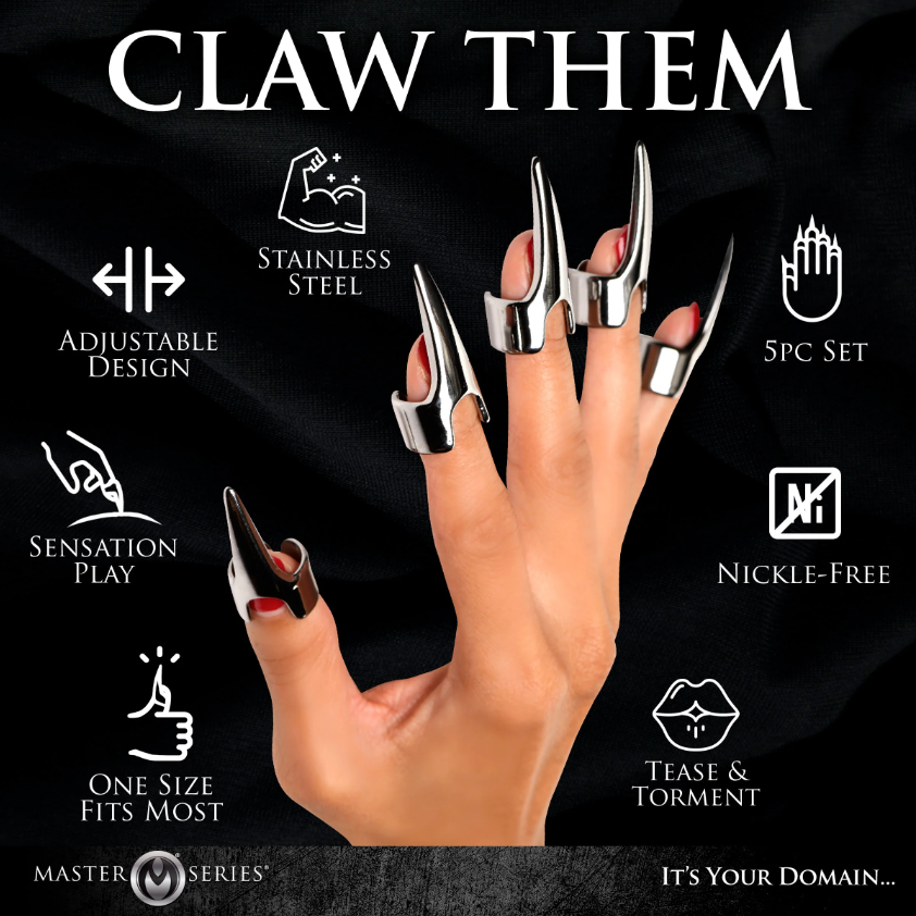 Silver clawed rings information photo.